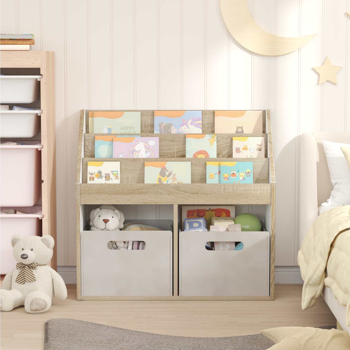 Kinderen Boekenkast met opslag Sonoma Eiken 72,5 x 29,5 x 69 cm is nu te koop bij PeponiXL, paradijselijk wonen!
