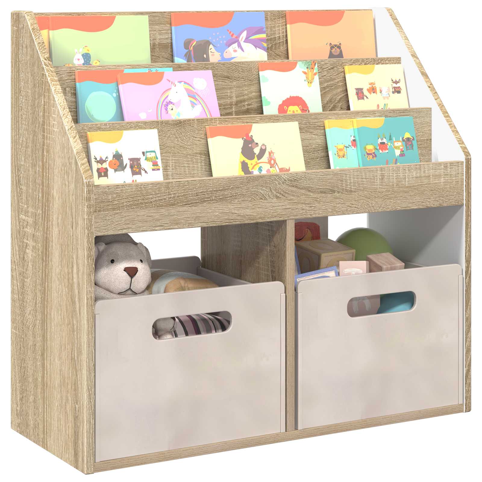 Kinderen Boekenkast met opslag Sonoma Eiken 72,5 x 29,5 x 69 cm is nu te koop bij PeponiXL, paradijselijk wonen!