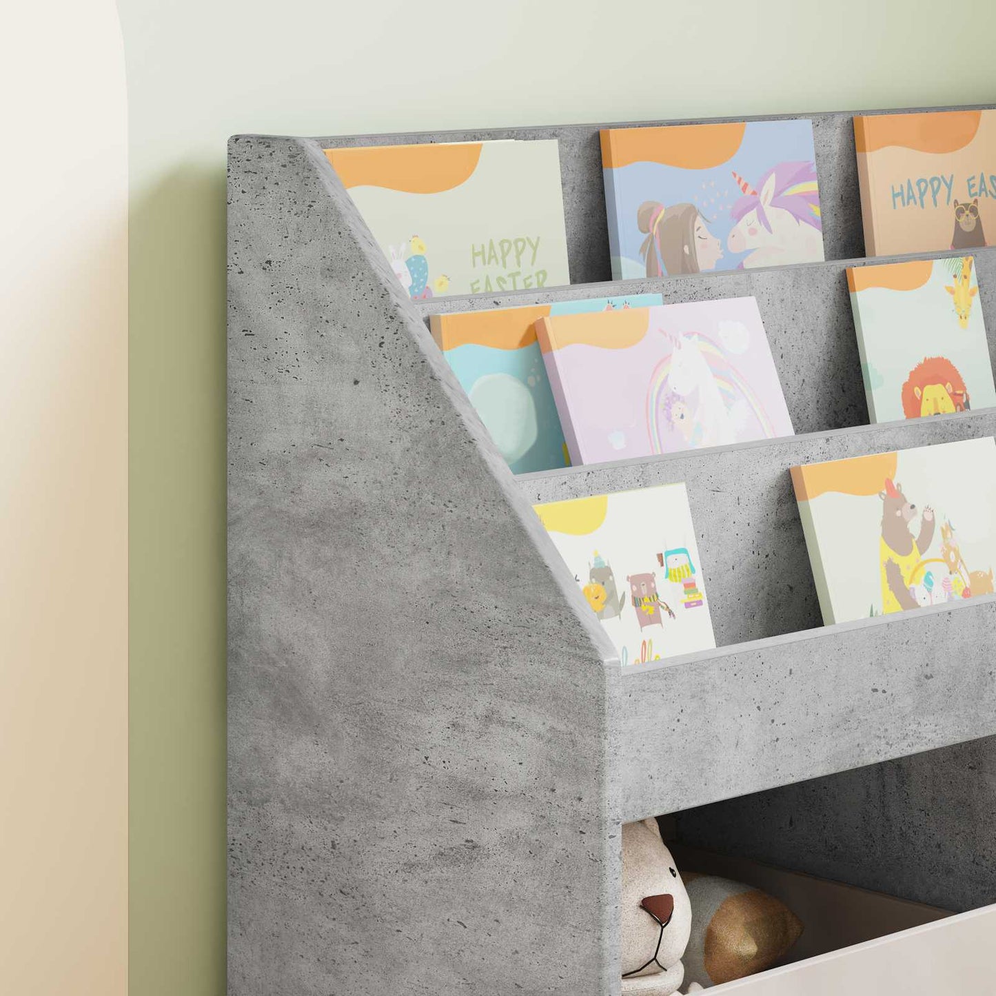 Kinderen Boekenkast met opslag Beton Grijs 72,5 x 29,5 x 69 cm is nu te koop bij PeponiXL, paradijselijk wonen!