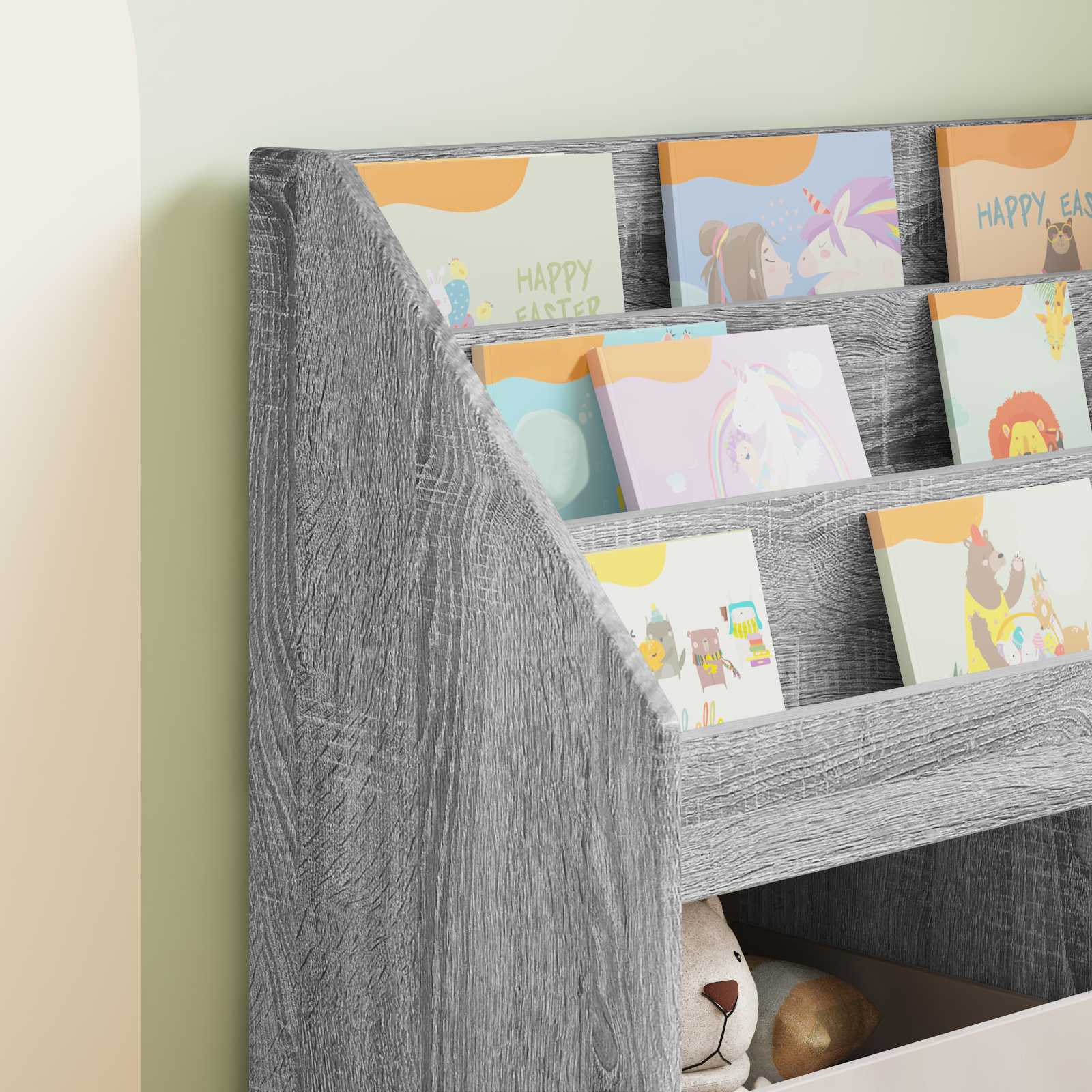 Kinderen Boekenkast met opslag Grijs Sonoma 72,5 x 29,5 x 69 cm is nu te koop bij PeponiXL, paradijselijk wonen!