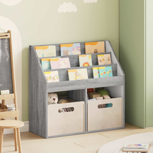 Kinderen Boekenkast met opslag Grijs Sonoma 72,5 x 29,5 x 69 cm is nu te koop bij PeponiXL, paradijselijk wonen!