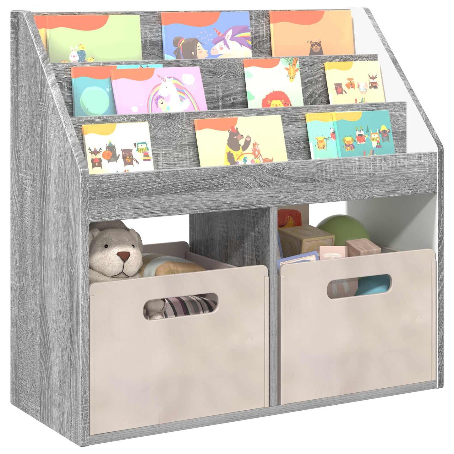 Kinderen Boekenkast met opslag Grijs Sonoma 72,5 x 29,5 x 69 cm is nu te koop bij PeponiXL, paradijselijk wonen!