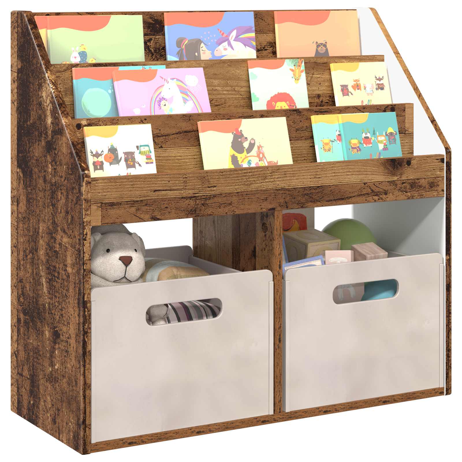 Kinderen Boekenkast Oudhout 72,5 x 29,5 x 69 cm Bewerkt hout is nu te koop bij PeponiXL, paradijselijk wonen!