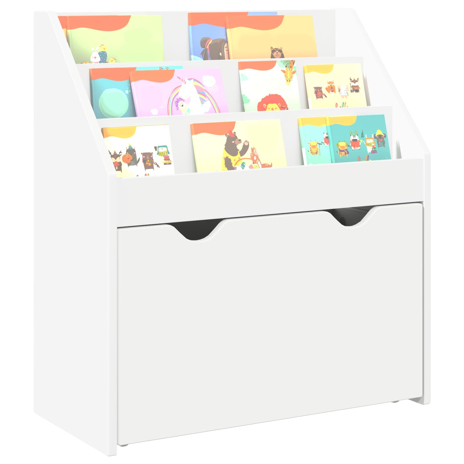 Kinderen Boekenkast met lade Wit 60 x 29,5 x 69 cm Bewerkt hout is nu te koop bij PeponiXL, paradijselijk wonen!