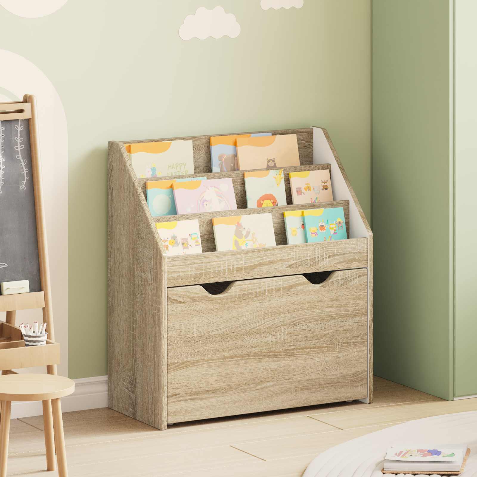 Kinderen Boekenkast Sonoma Eiken 60 x 29,5 x 69 cm Bewerkt hout is nu te koop bij PeponiXL, paradijselijk wonen!