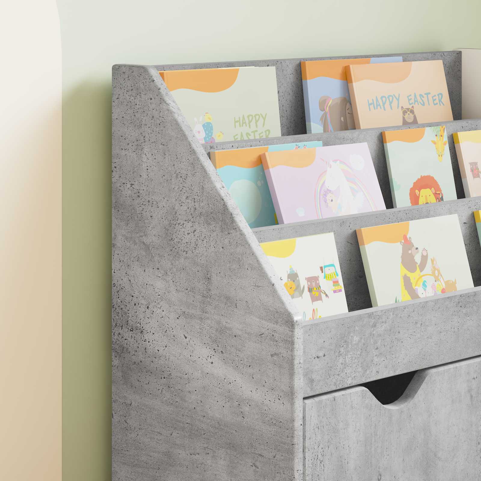 Kinderen Boekenkast Beton Grijs 60 x 29,5 x 69 cm Bewerkt hout is nu te koop bij PeponiXL, paradijselijk wonen!