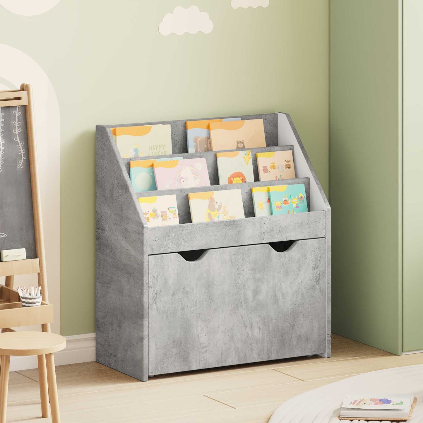 Kinderen Boekenkast Beton Grijs 60 x 29,5 x 69 cm Bewerkt hout is nu te koop bij PeponiXL, paradijselijk wonen!