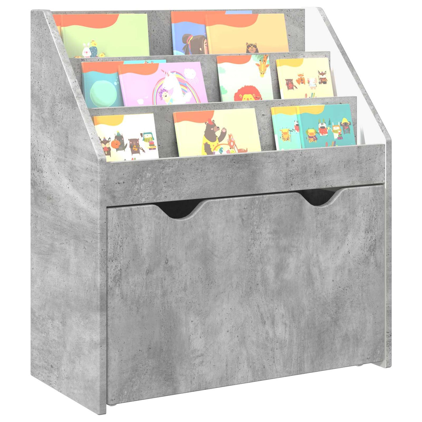 Kinderen Boekenkast Beton Grijs 60 x 29,5 x 69 cm Bewerkt hout is nu te koop bij PeponiXL, paradijselijk wonen!