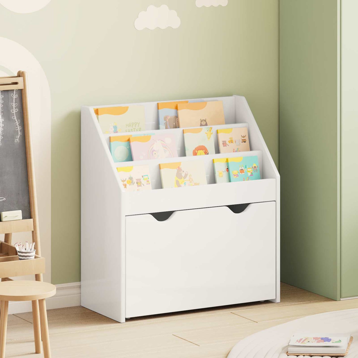 Kinderen Boekenkast met lade Hoogglans wit 60 x 29,5 x 69 cm is nu te koop bij PeponiXL, paradijselijk wonen!