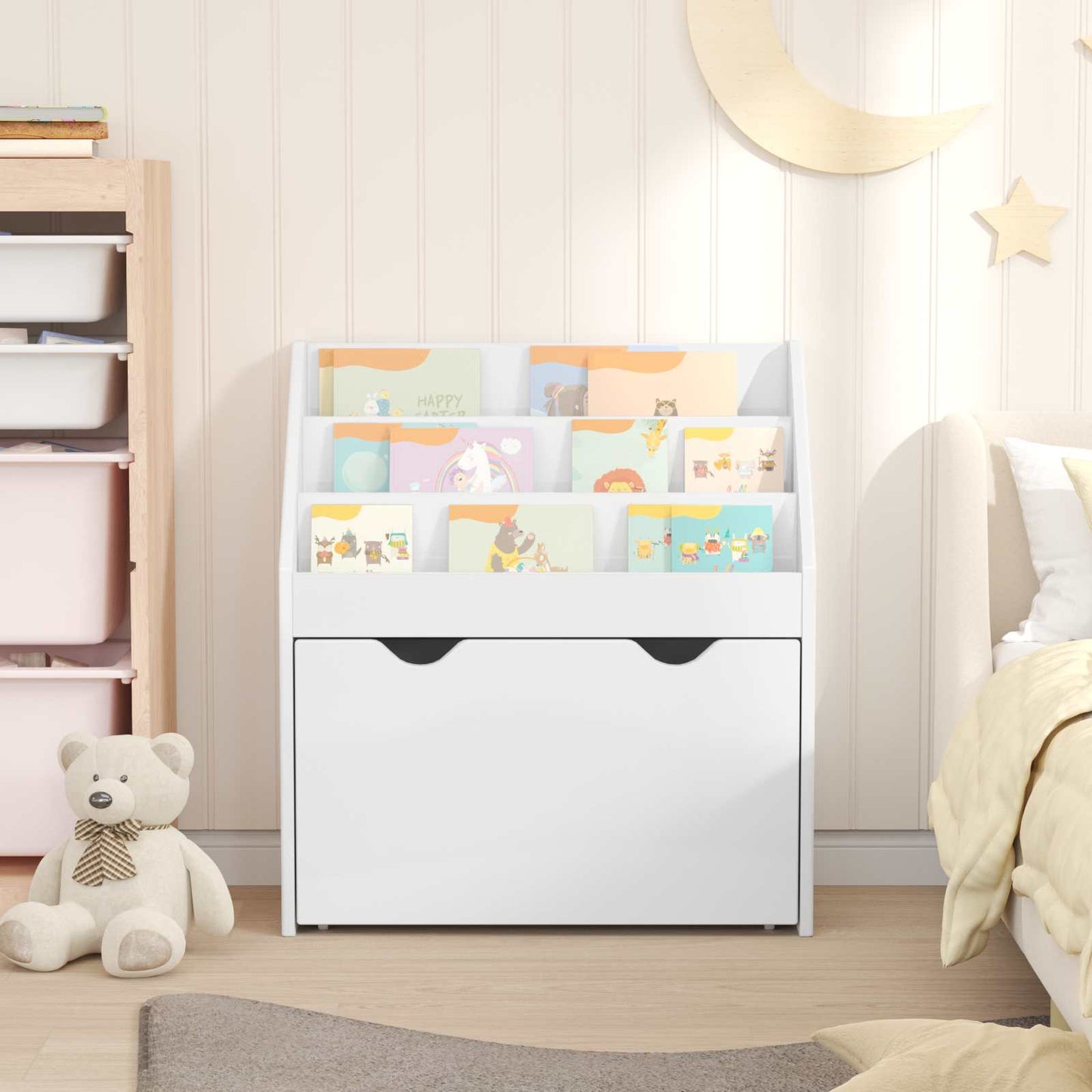 Kinderen Boekenkast met lade Hoogglans wit 60 x 29,5 x 69 cm is nu te koop bij PeponiXL, paradijselijk wonen!