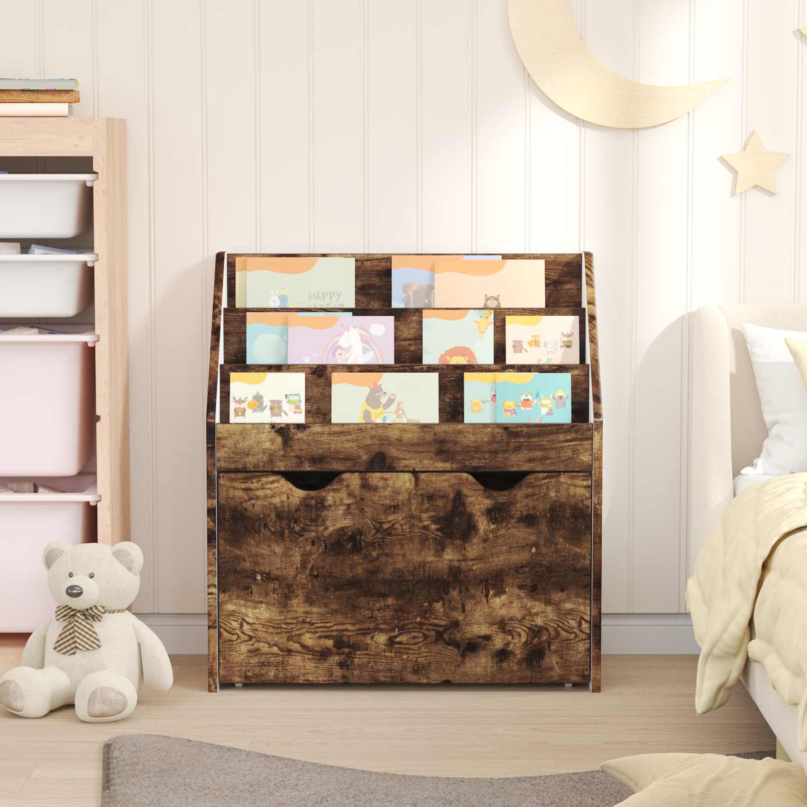 Kinderen Boekenkast met lade Gerookt eiken 60 x 29,5 x 69 cm is nu te koop bij PeponiXL, paradijselijk wonen!