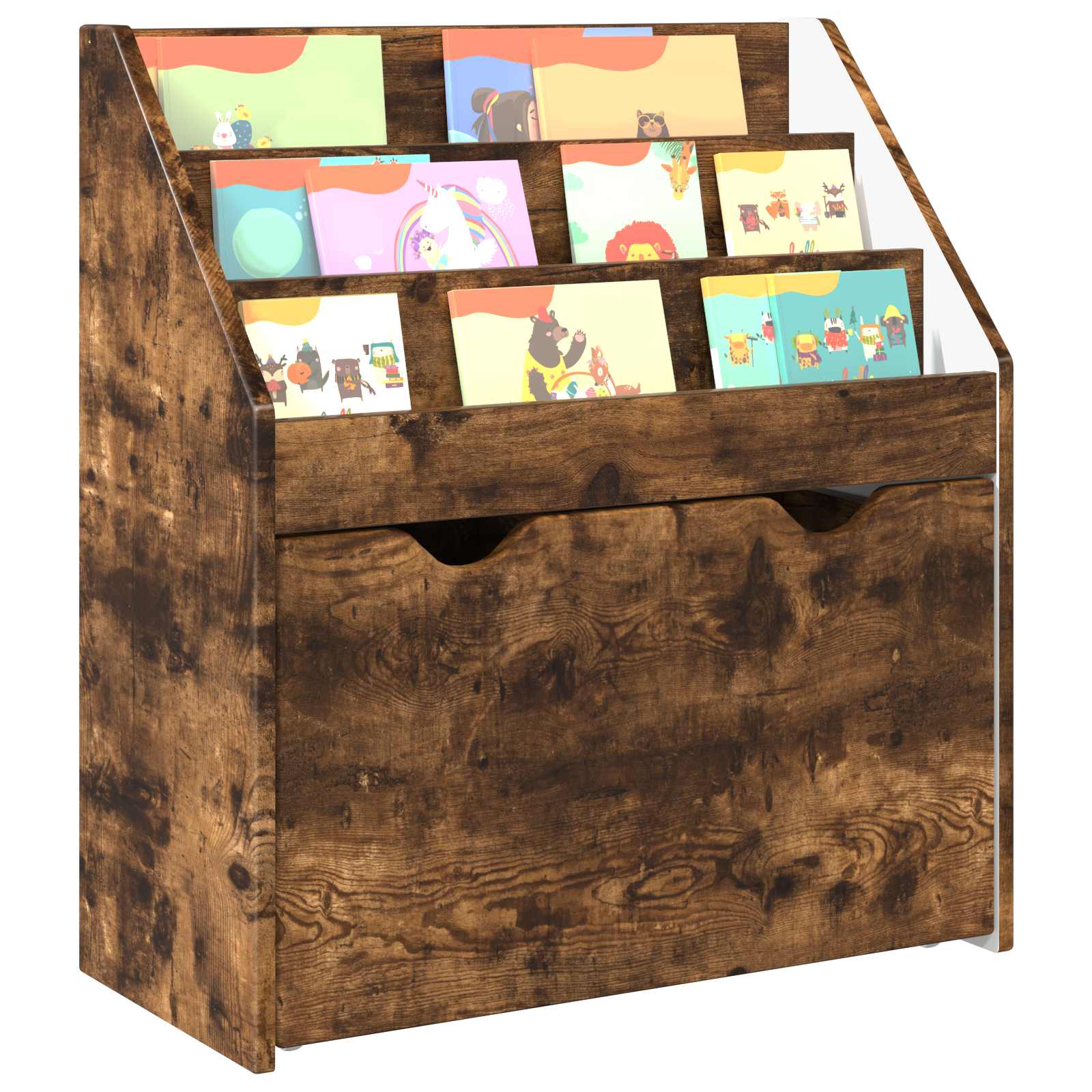 Kinderen Boekenkast met lade Gerookt eiken 60 x 29,5 x 69 cm is nu te koop bij PeponiXL, paradijselijk wonen!