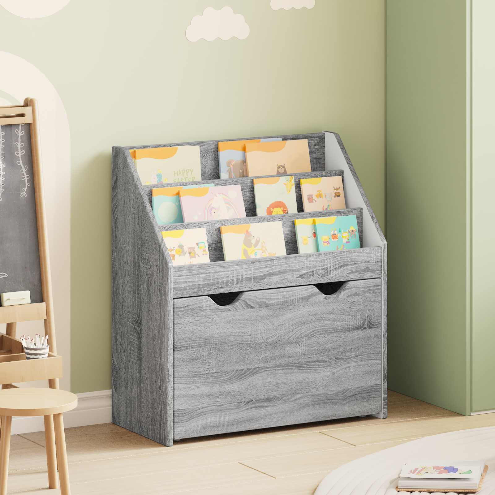 Kinderen Boekenkast Grijs Sonoma 60 x 29,5 x 69 cm Bewerkt hout is nu te koop bij PeponiXL, paradijselijk wonen!