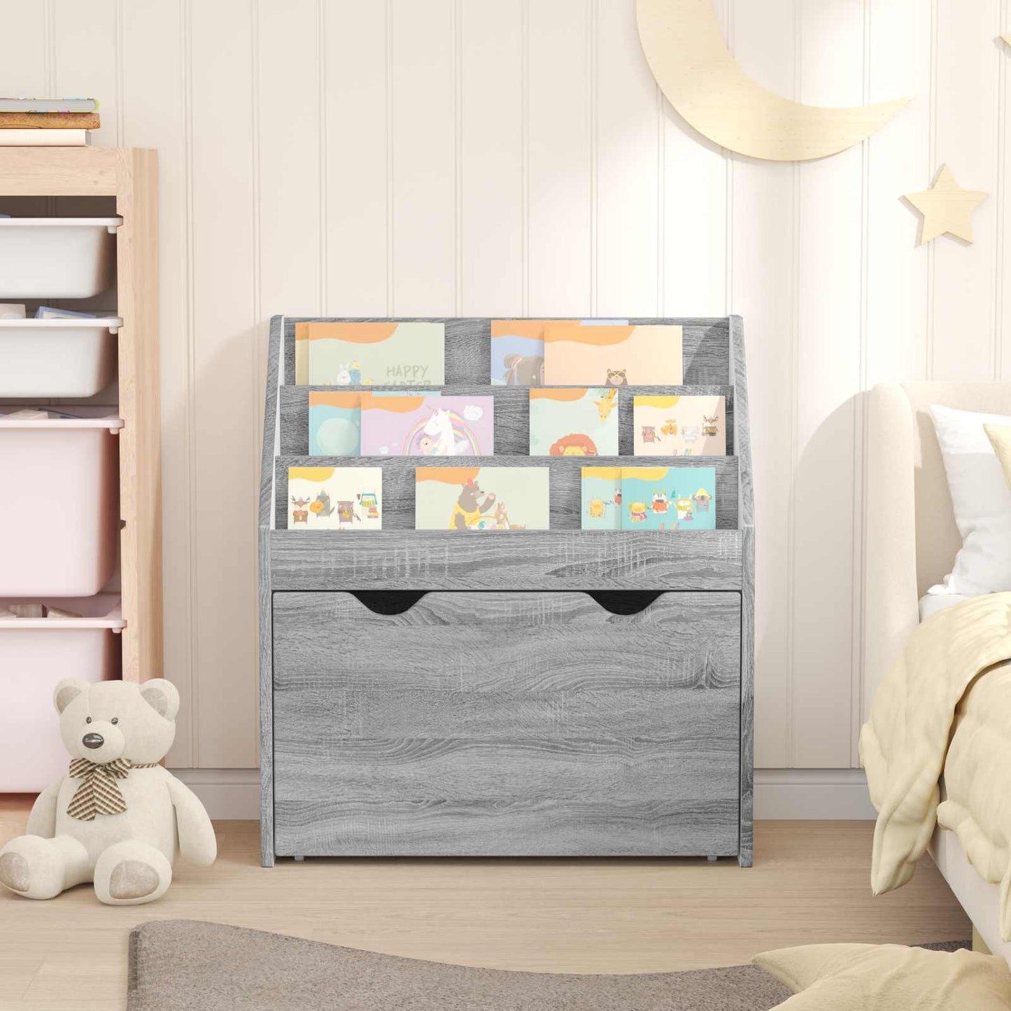 Kinderen Boekenkast Grijs Sonoma 60 x 29,5 x 69 cm Bewerkt hout is nu te koop bij PeponiXL, paradijselijk wonen!