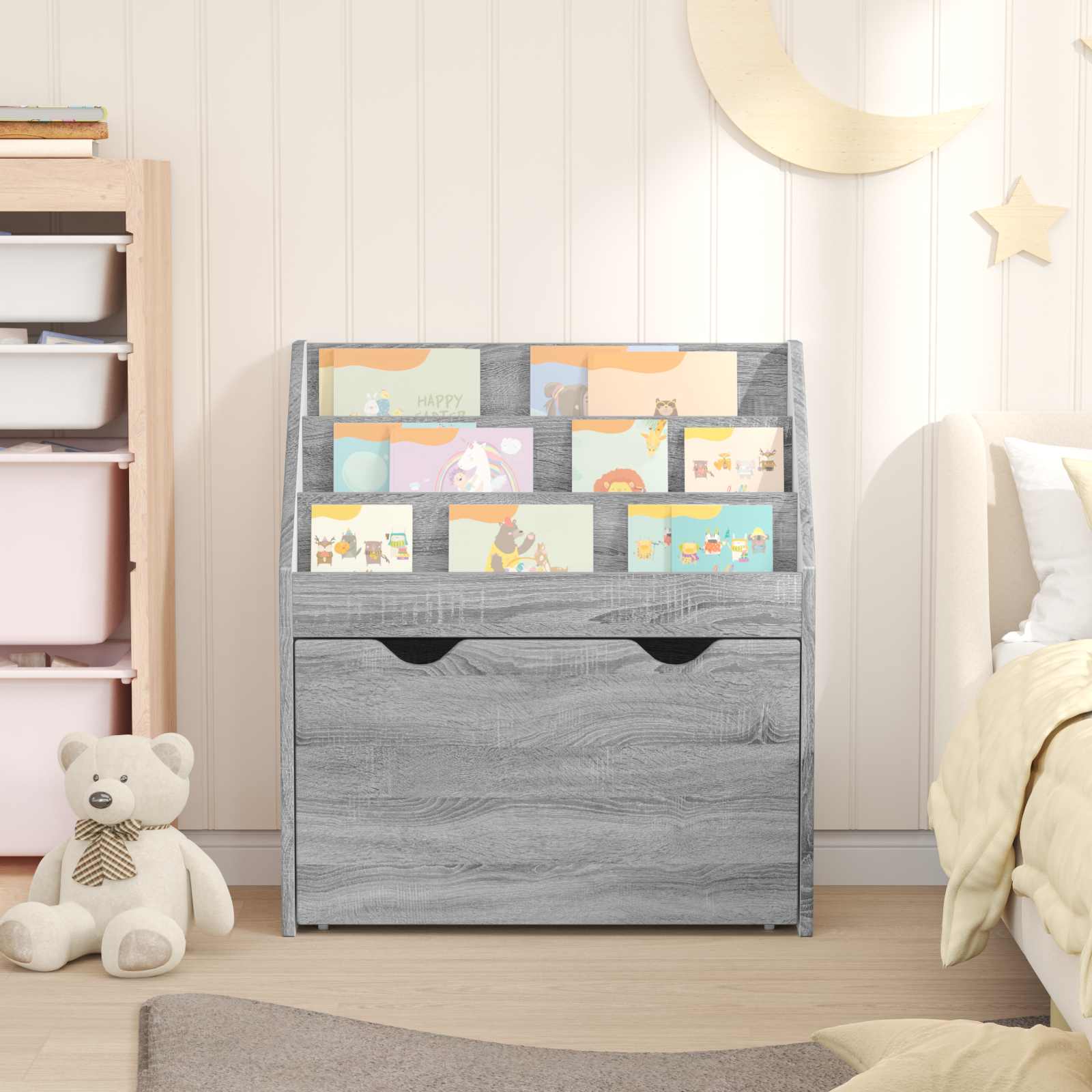 Kinderen Boekenkast Grijs Sonoma 60 x 29,5 x 69 cm Bewerkt hout is nu te koop bij PeponiXL, paradijselijk wonen!