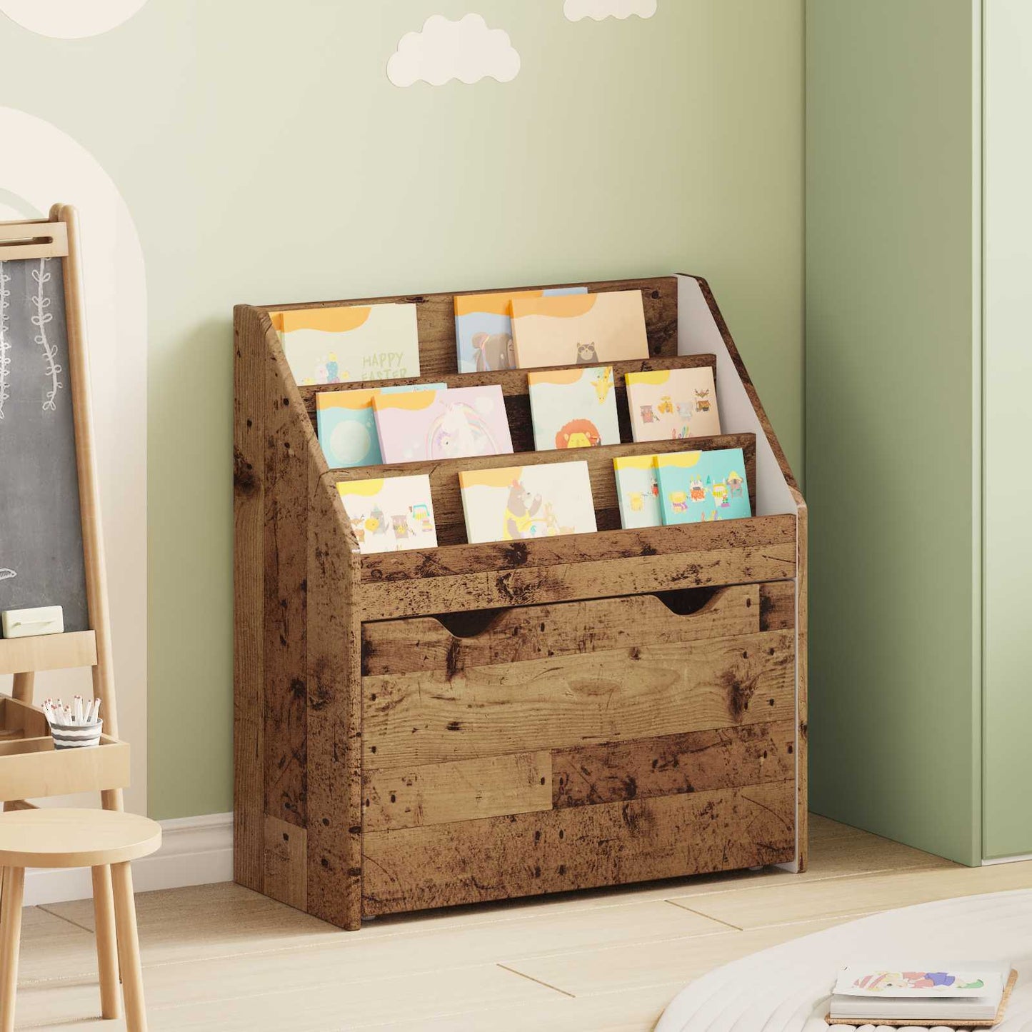 Kinderen Boekenkast Oudhout 60 x 29,5 x 69 cm Bewerkt hout is nu te koop bij PeponiXL, paradijselijk wonen!