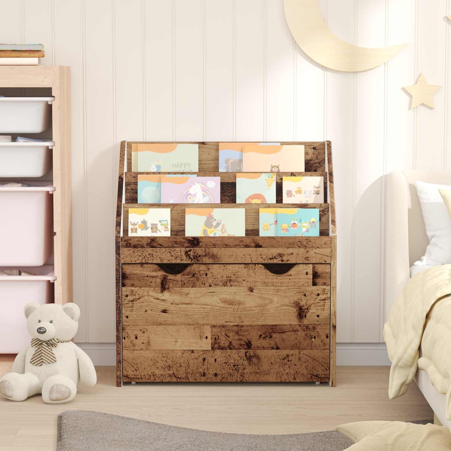 Kinderen Boekenkast Oudhout 60 x 29,5 x 69 cm Bewerkt hout is nu te koop bij PeponiXL, paradijselijk wonen!