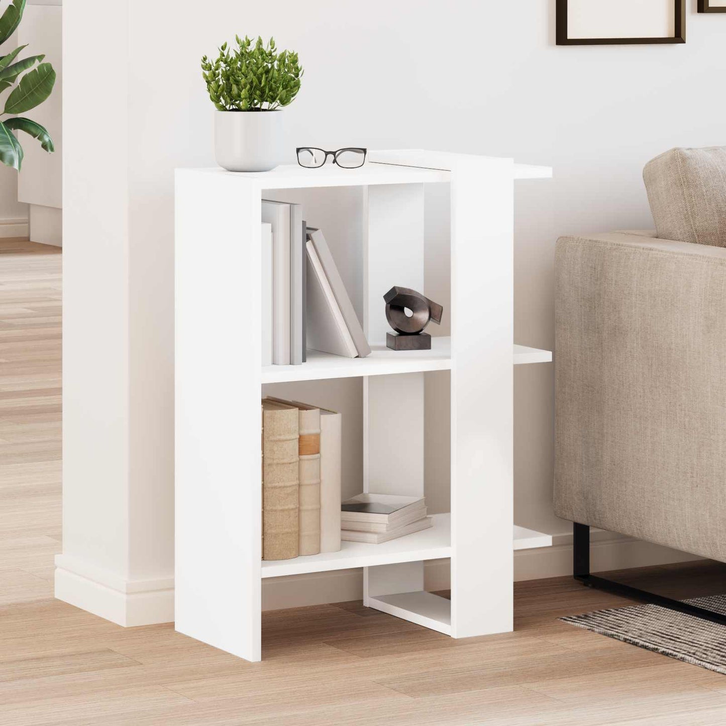 Boekenkast Wit 52 x 25 x 71,5 cm Bewerkt hout is nu te koop bij PeponiXL, paradijselijk wonen!