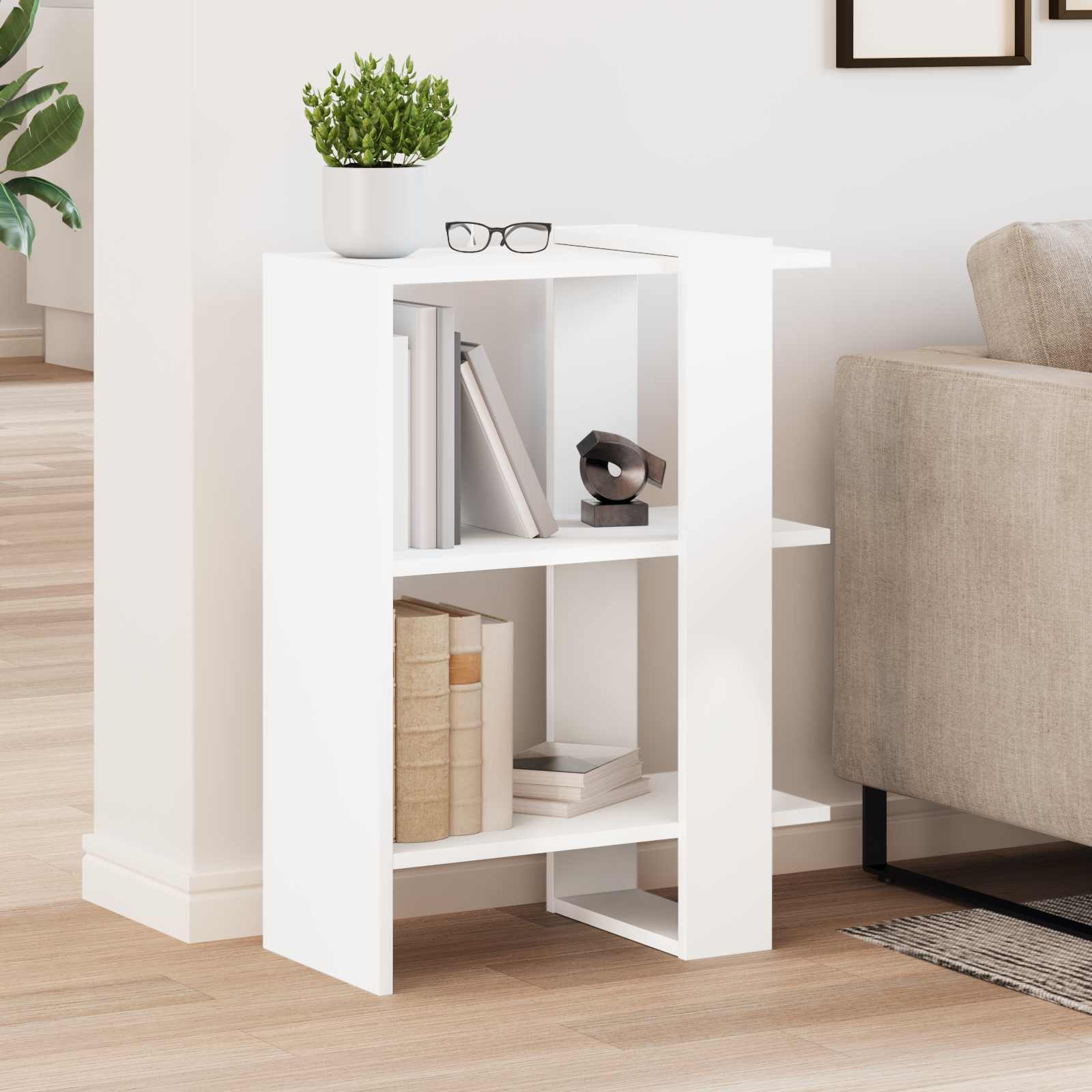 Boekenkast Wit 52 x 25 x 71,5 cm Bewerkt hout is nu te koop bij PeponiXL, paradijselijk wonen!