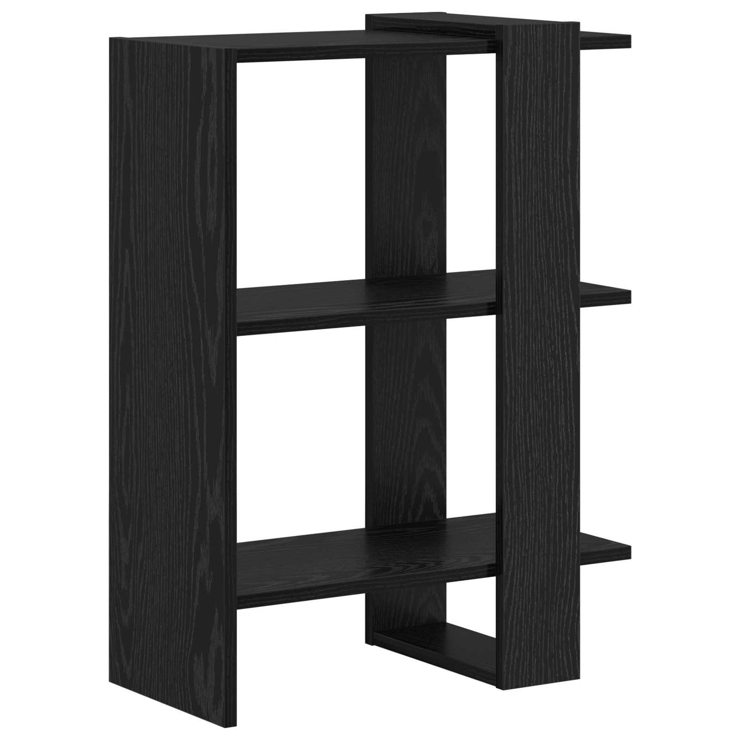 Boekenkast Zwart Eiken 52 x 25 x 71,5 cm Bewerkt hout is nu te koop bij PeponiXL, paradijselijk wonen!