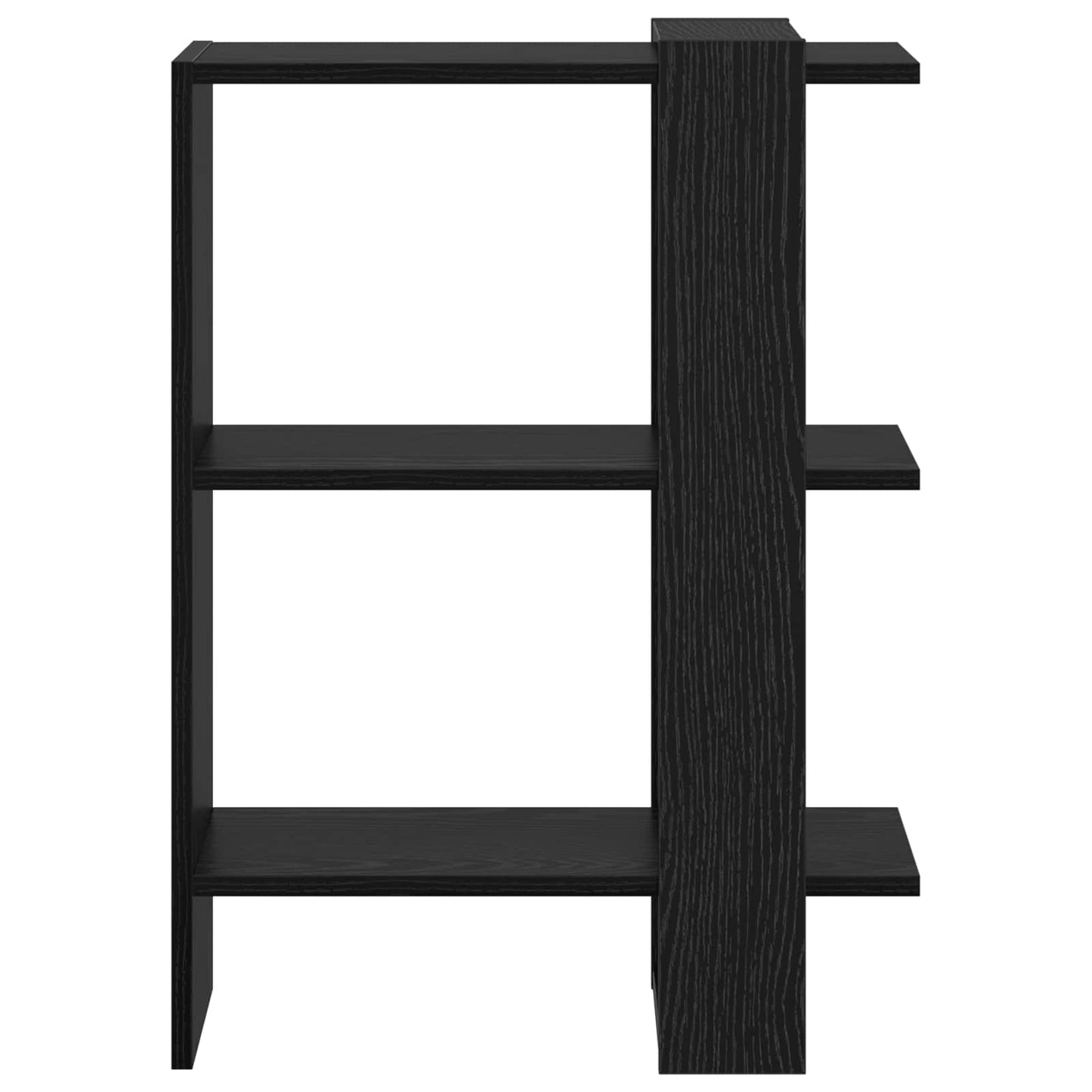 Boekenkast Zwart Eiken 52 x 25 x 71,5 cm Bewerkt hout is nu te koop bij PeponiXL, paradijselijk wonen!