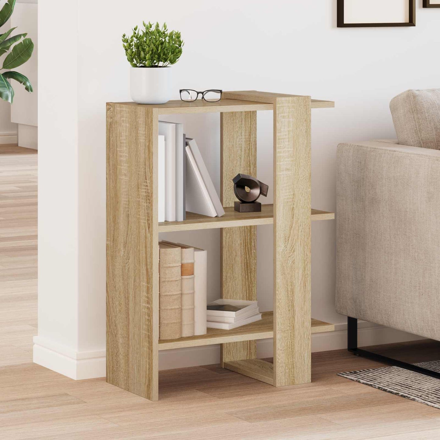 Boekenkast Sonoma Eiken 52 x 25 x 71,5 cm Bewerkt hout is nu te koop bij PeponiXL, paradijselijk wonen!