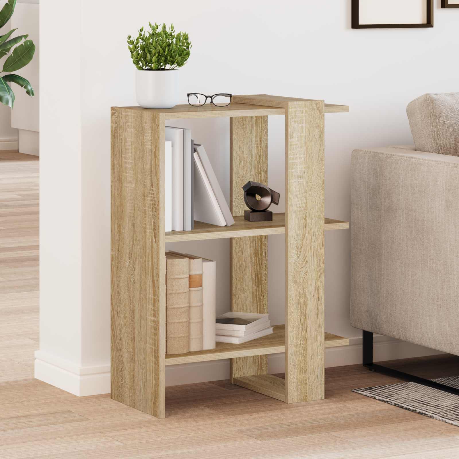 Boekenkast Sonoma Eiken 52 x 25 x 71,5 cm Bewerkt hout is nu te koop bij PeponiXL, paradijselijk wonen!