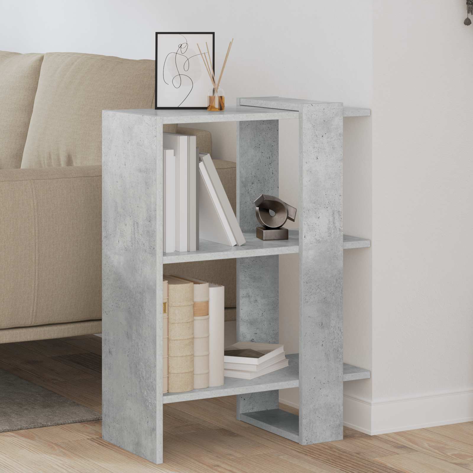 Boekenkast Beton Grijs 52 x 25 x 71,5 cm Bewerkt hout is nu te koop bij PeponiXL, paradijselijk wonen!