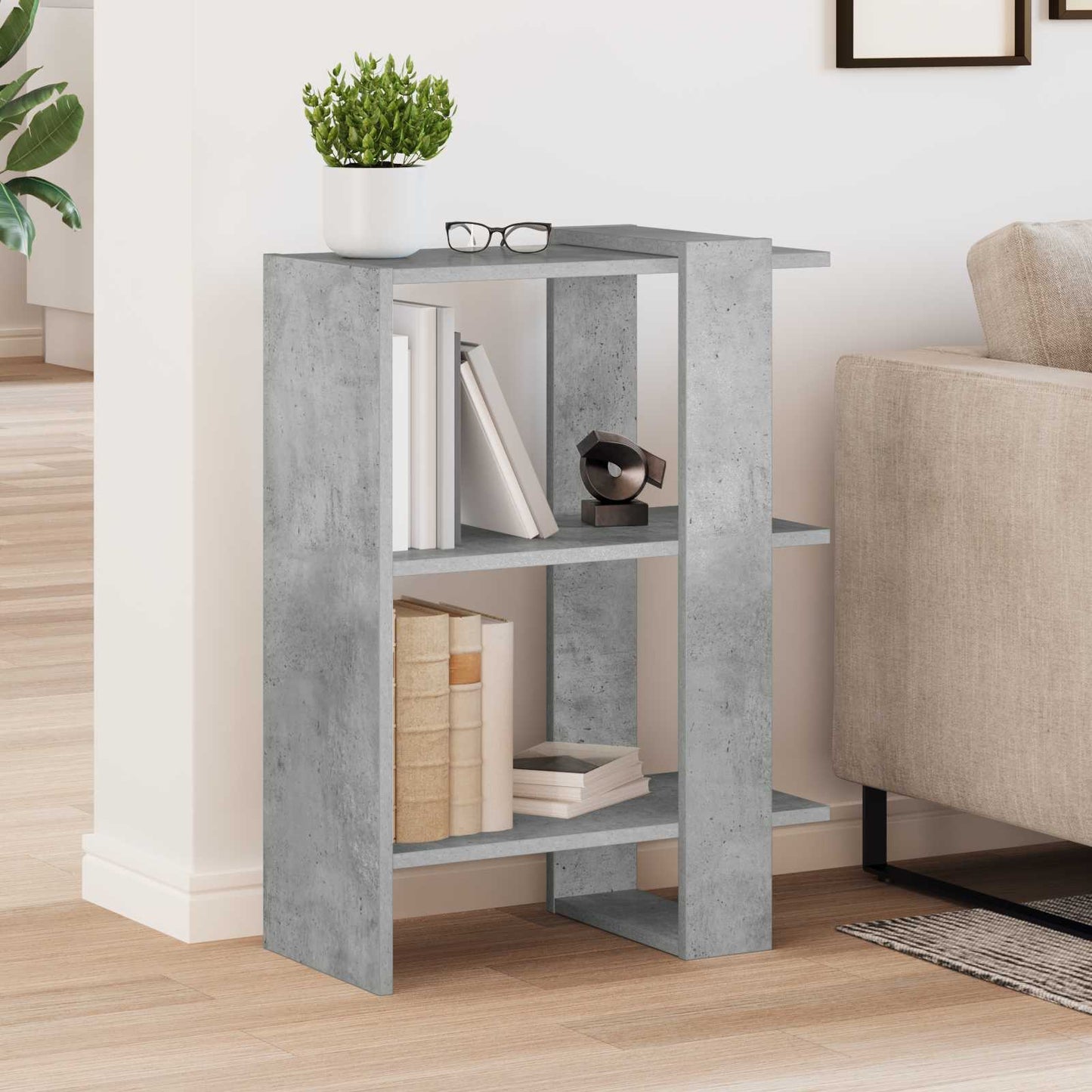 Boekenkast Beton Grijs 52 x 25 x 71,5 cm Bewerkt hout is nu te koop bij PeponiXL, paradijselijk wonen!