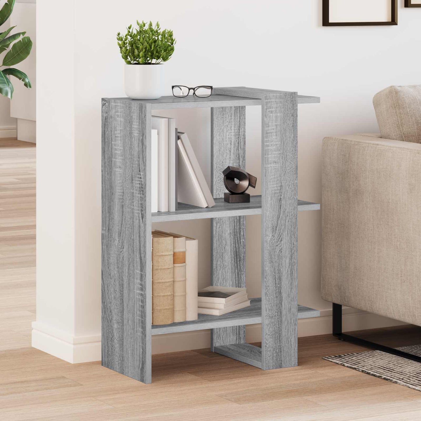 Boekenkast Grijs Sonoma 52 x 25 x 71,5 cm Bewerkt hout is nu te koop bij PeponiXL, paradijselijk wonen!
