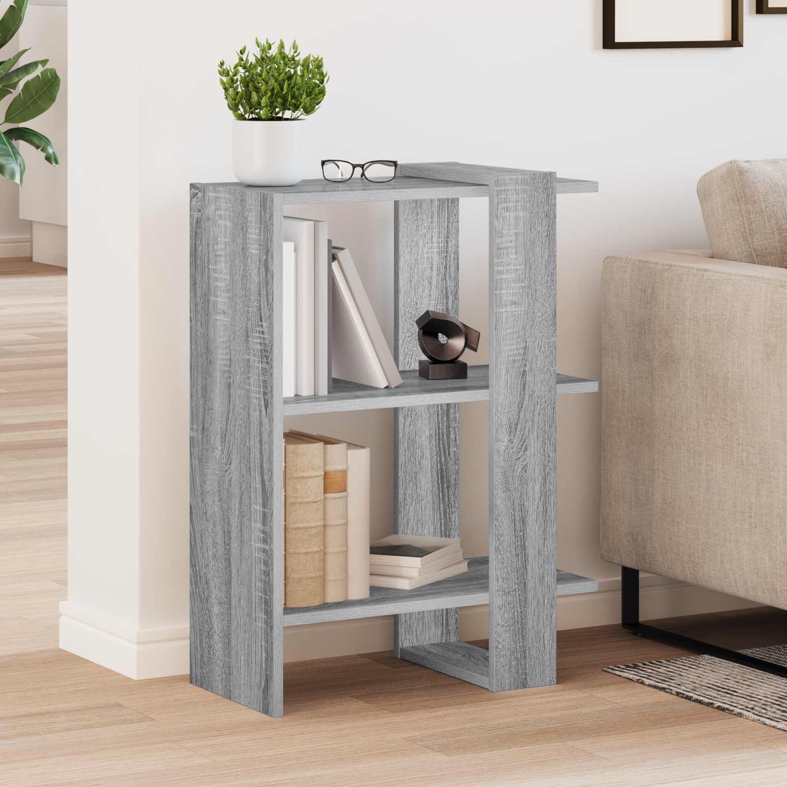 Boekenkast Grijs Sonoma 52 x 25 x 71,5 cm Bewerkt hout is nu te koop bij PeponiXL, paradijselijk wonen!
