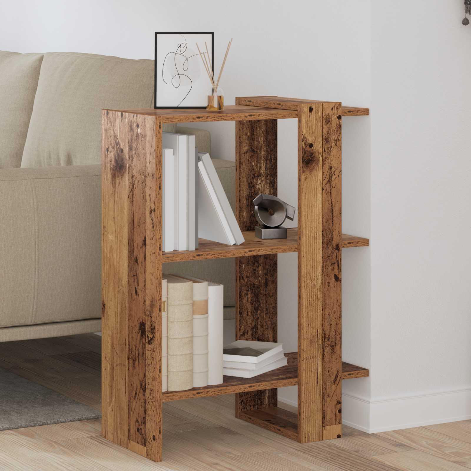 Boekenkast Oudhout 52 x 25 x 71,5 cm Bewerkt hout is nu te koop bij PeponiXL, paradijselijk wonen!
