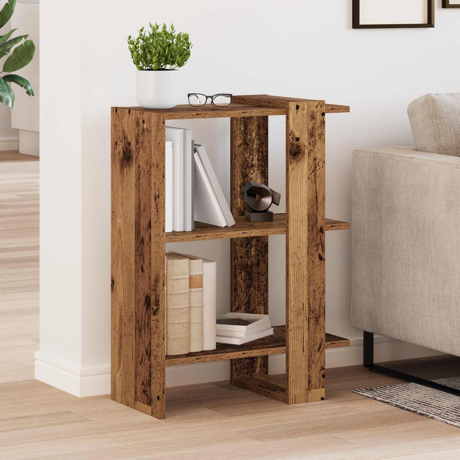 Boekenkast Oudhout 52 x 25 x 71,5 cm Bewerkt hout is nu te koop bij PeponiXL, paradijselijk wonen!
