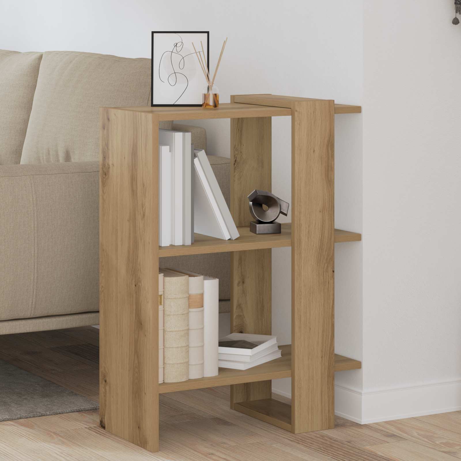 Boekenkast Artisan Eiken 52 x 25 x 71,5 cm Bewerkt hout is nu te koop bij PeponiXL, paradijselijk wonen!