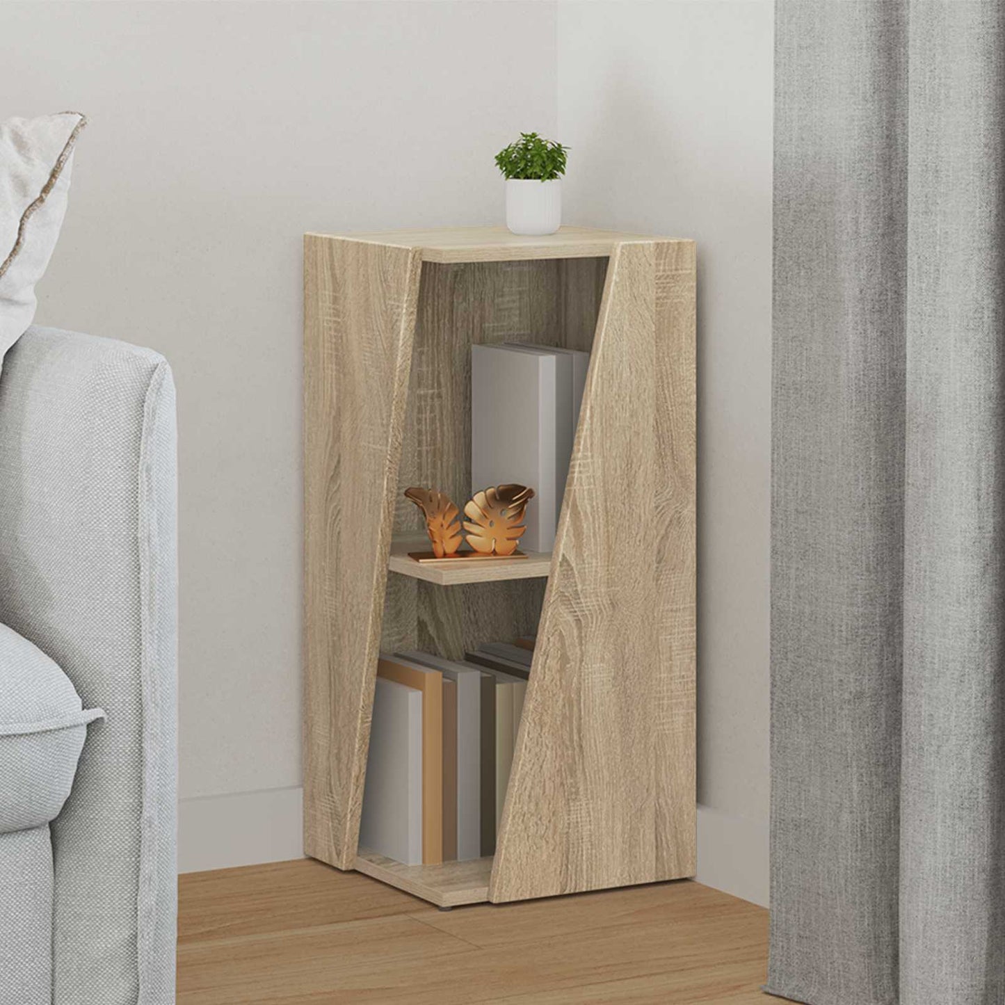 Zijplank Sonoma Eiken 33 x 32 x 70,5 cm Bewerkt hout is nu te koop bij PeponiXL, paradijselijk wonen!