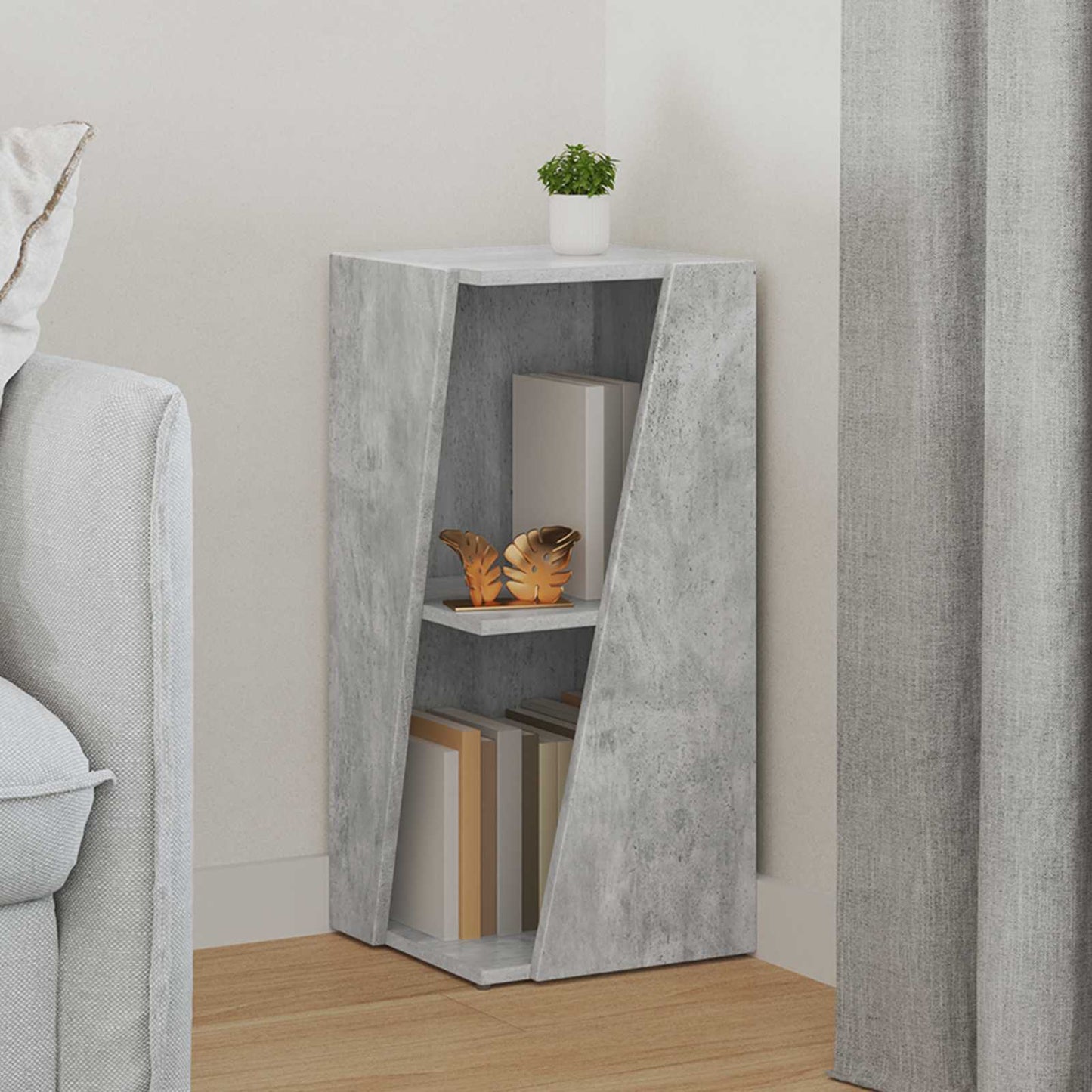 Zijplank Beton Grijs 33 x 32 x 70,5 cm Bewerkt hout is nu te koop bij PeponiXL, paradijselijk wonen!