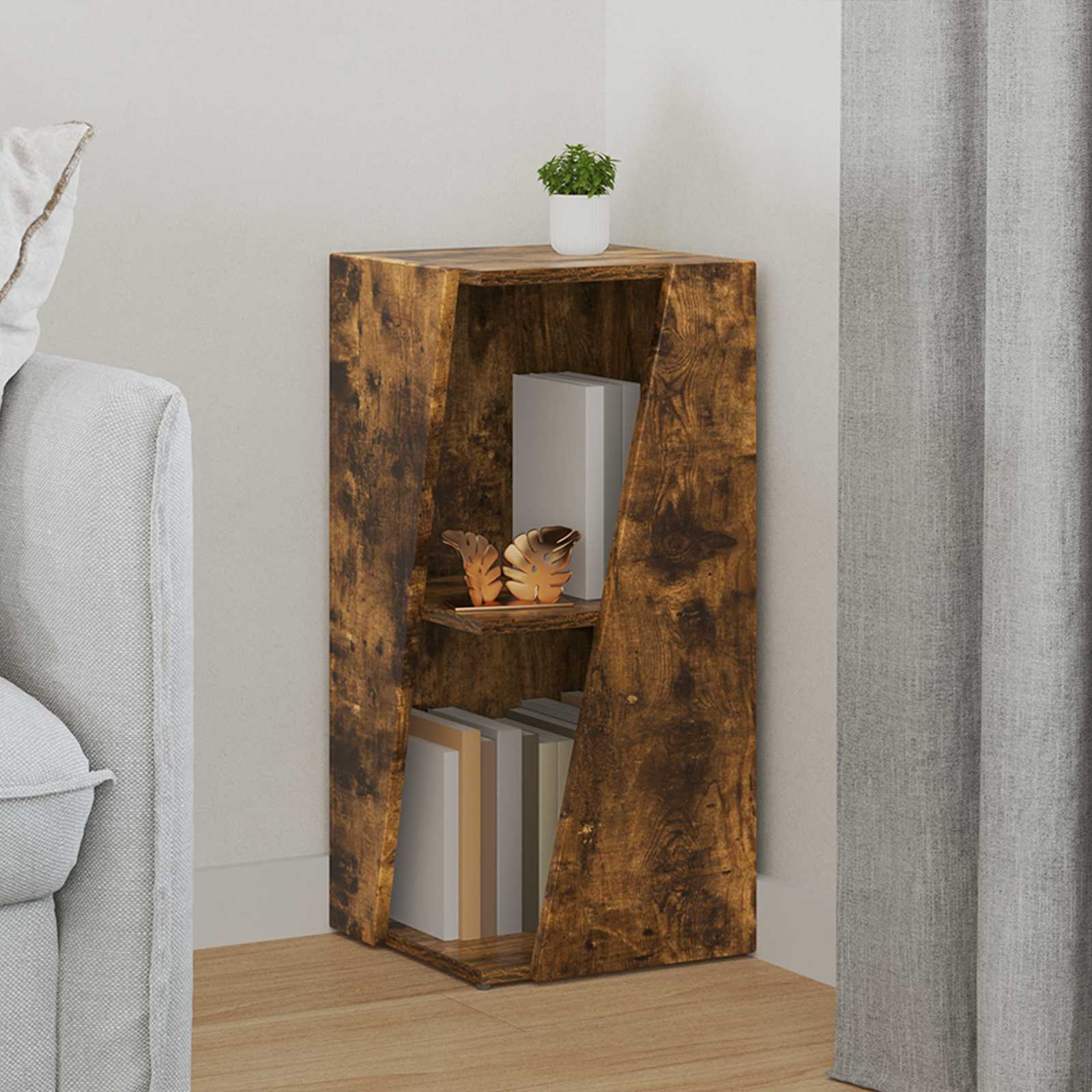 Zijplank Gerookt eiken 33 x 32 x 70,5 cm Bewerkt hout is nu te koop bij PeponiXL, paradijselijk wonen!