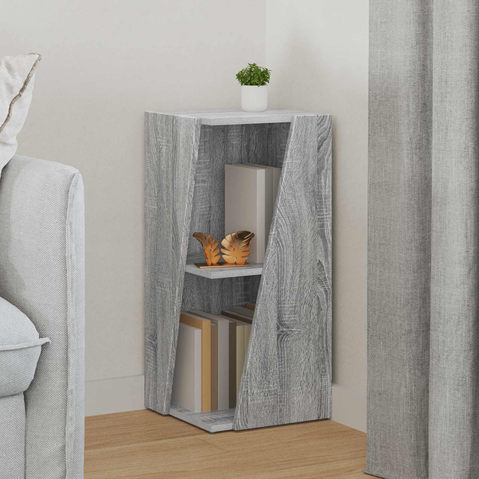 Zijplank Grijs Sonoma 33 x 32 x 70,5 cm Bewerkt hout is nu te koop bij PeponiXL, paradijselijk wonen!