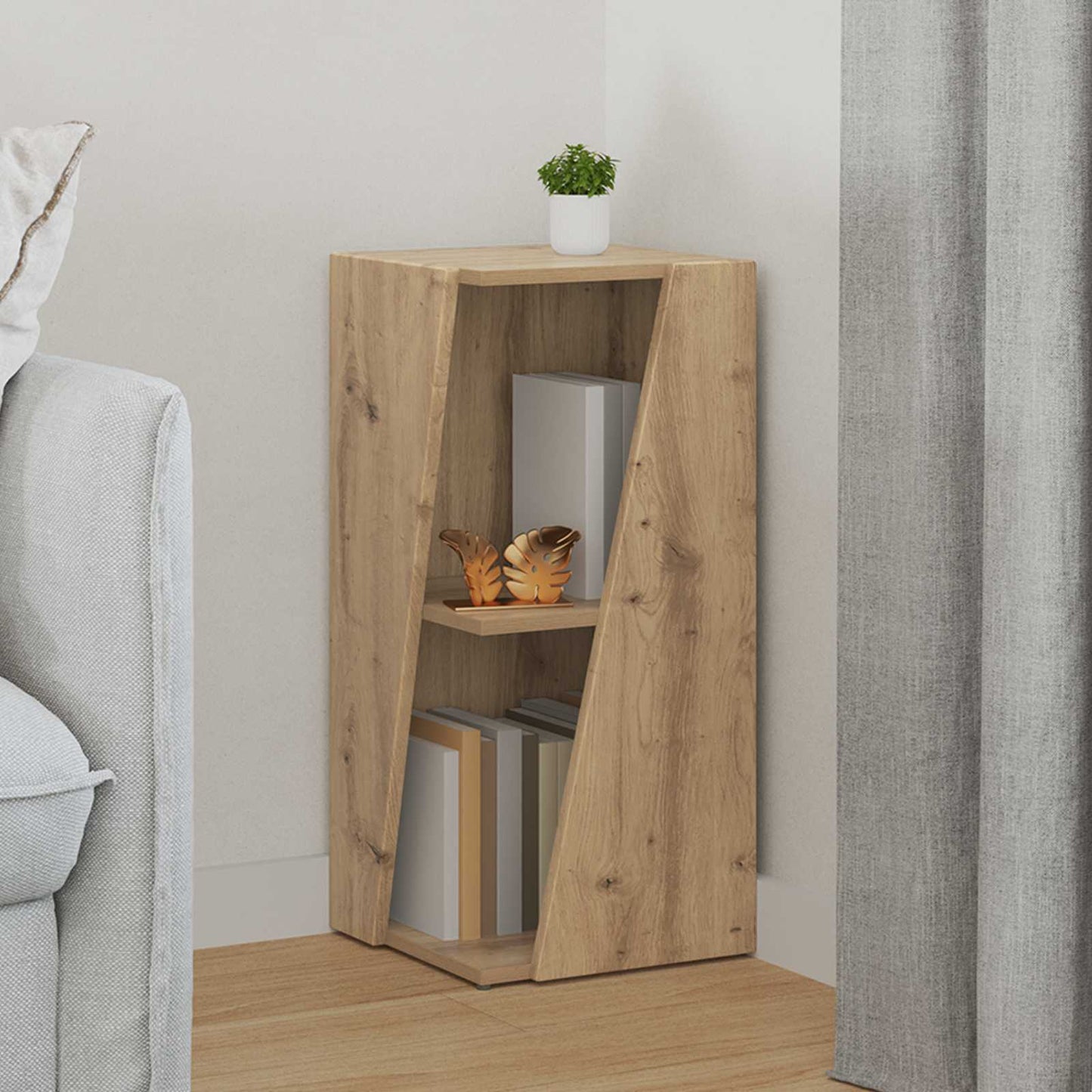 Zijplank Artisan Eiken 33 x 32 x 70,5 cm Bewerkt hout is nu te koop bij PeponiXL, paradijselijk wonen!