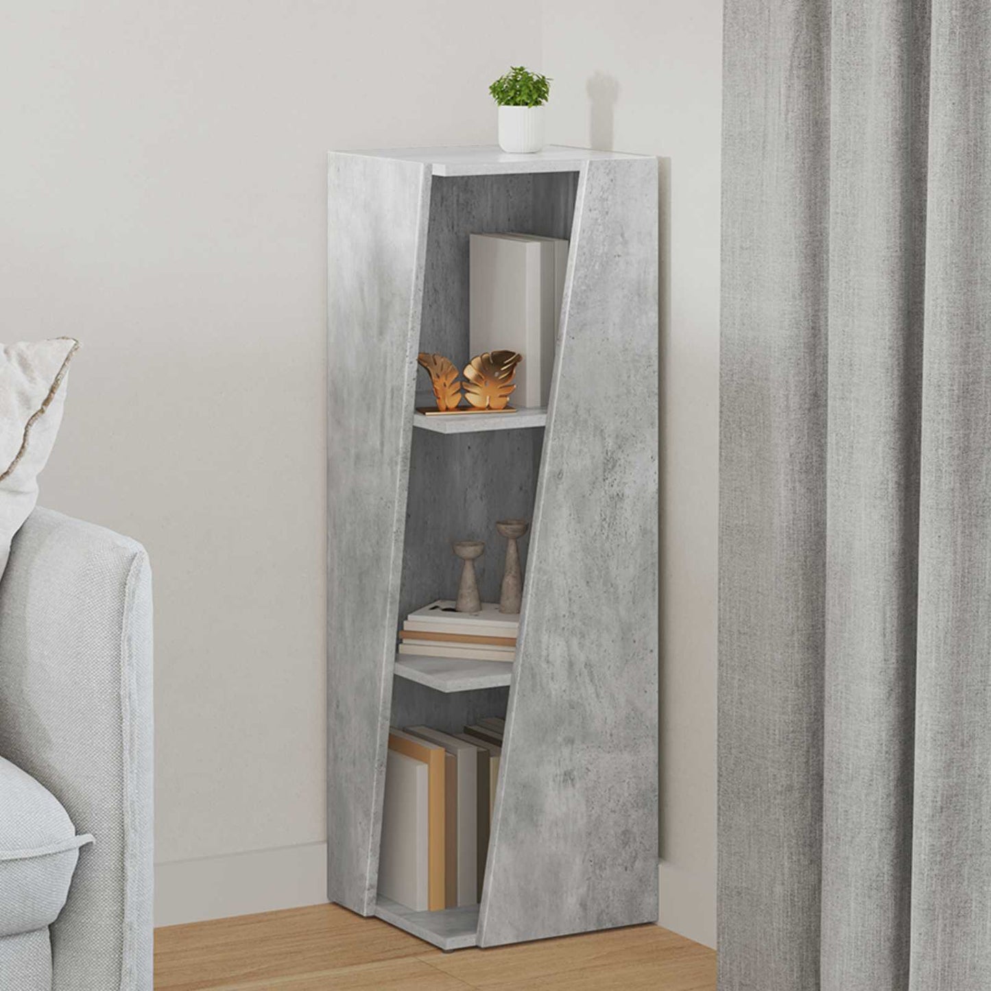 Zijplank Beton Grijs 33 x 32 x 100,5 cm Bewerkt hout is nu te koop bij PeponiXL, paradijselijk wonen!