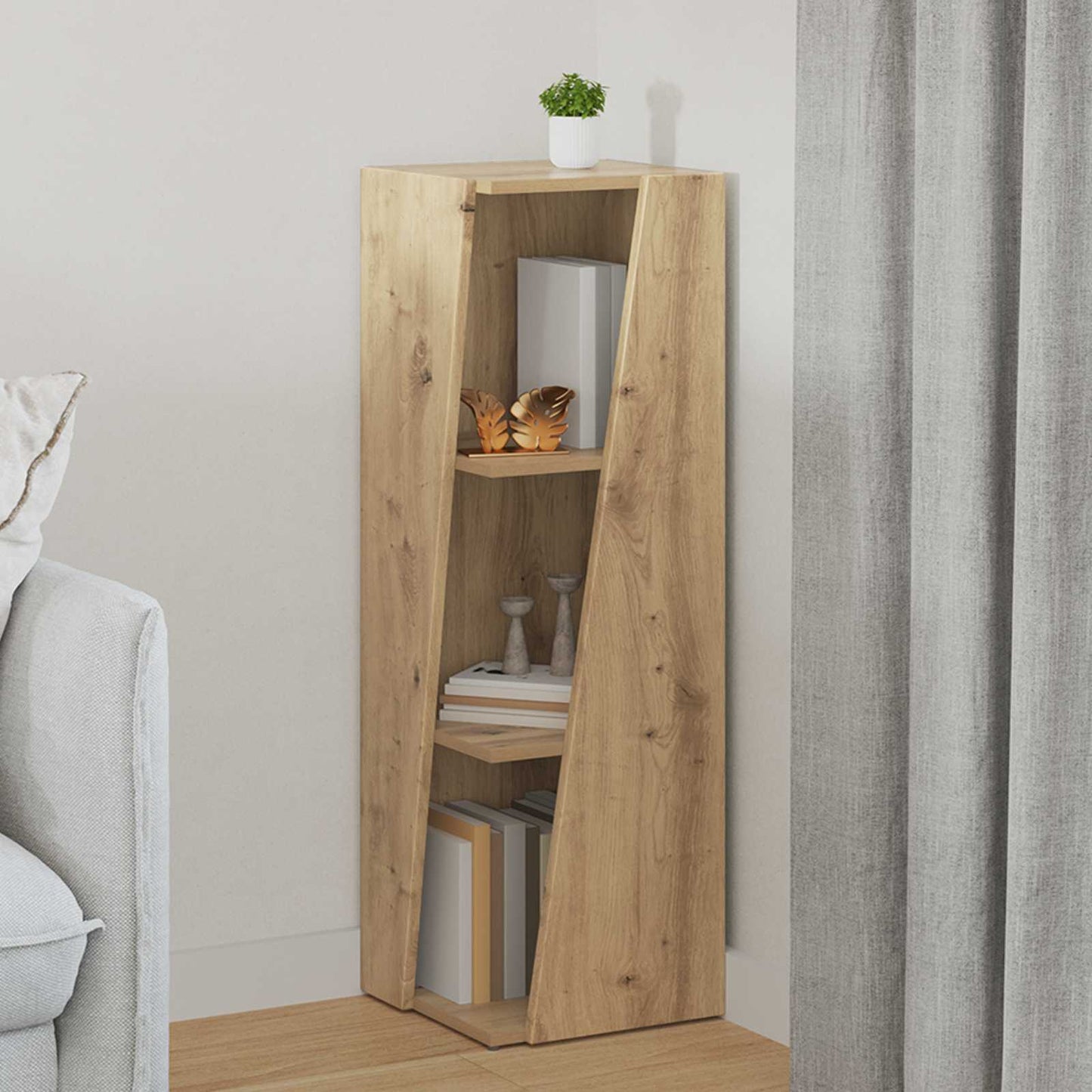Zijplank Artisan Eiken 33 x 32 x 100,5 cm Bewerkt hout is nu te koop bij PeponiXL, paradijselijk wonen!