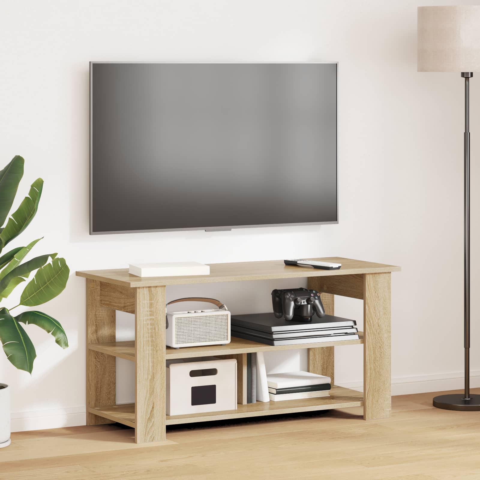 TV-standaard Sonoma Eiken 100 x 40 x 50 cm is nu te koop bij PeponiXL, paradijselijk wonen!