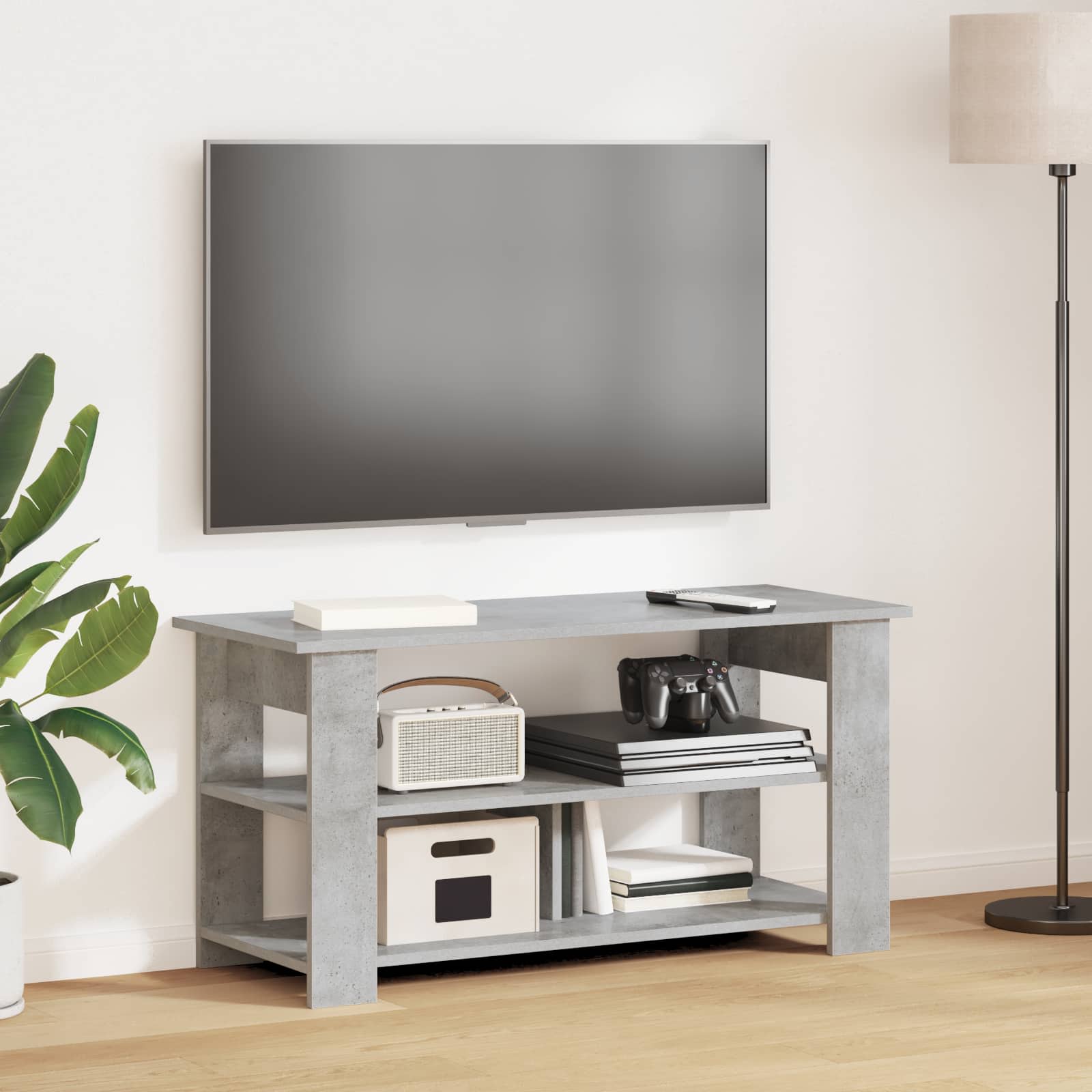 TV-standaard Beton Grijs 100 x 40 x 50 cm is nu te koop bij PeponiXL, paradijselijk wonen!