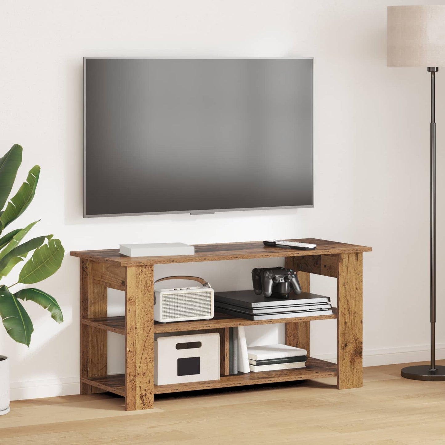 TV-standaard Oudhout 100 x 40 x 50 cm is nu te koop bij PeponiXL, paradijselijk wonen!