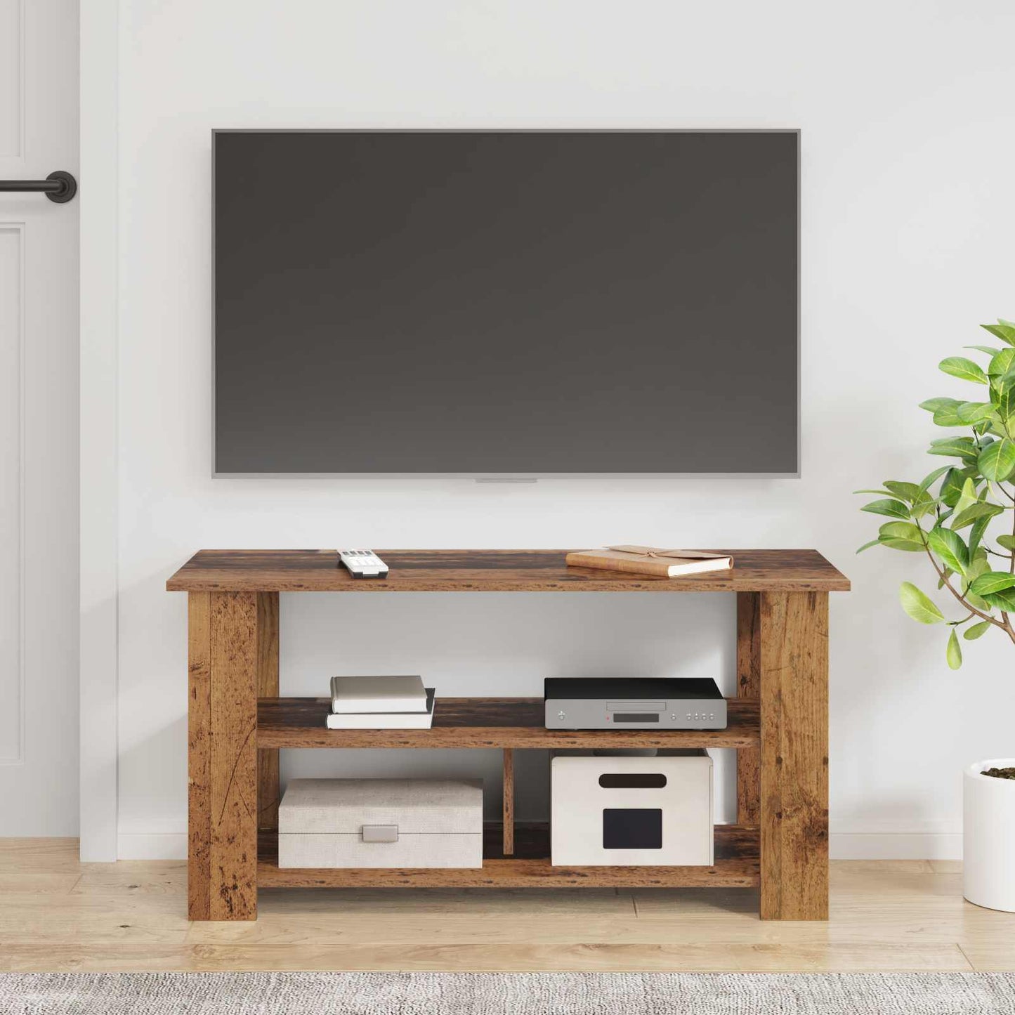 TV-standaard Oudhout 100 x 40 x 50 cm is nu te koop bij PeponiXL, paradijselijk wonen!