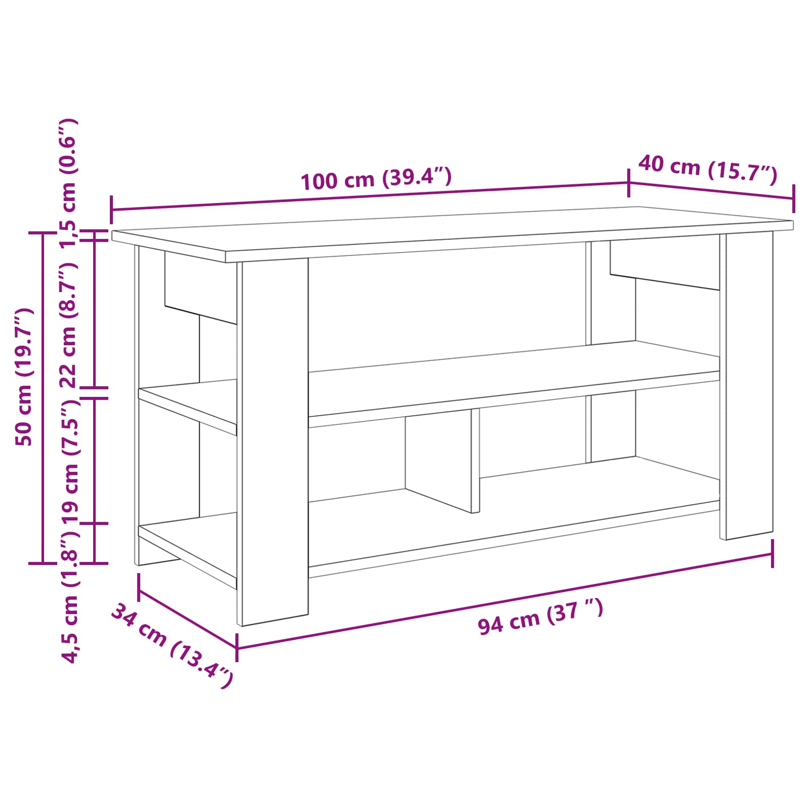 TV-standaard Artisan Eiken 100 x 40 x 50 cm is nu te koop bij PeponiXL, paradijselijk wonen!