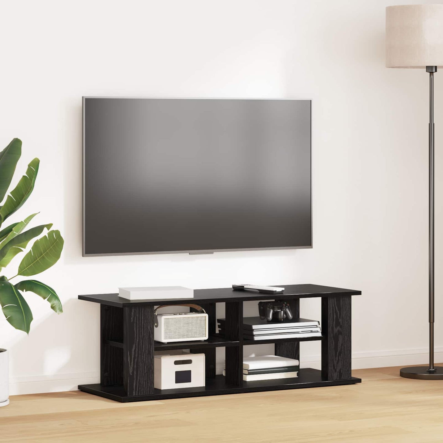 TV-standaard Zwart Eiken 96 x 35 x 33,5 cm is nu te koop bij PeponiXL, paradijselijk wonen!