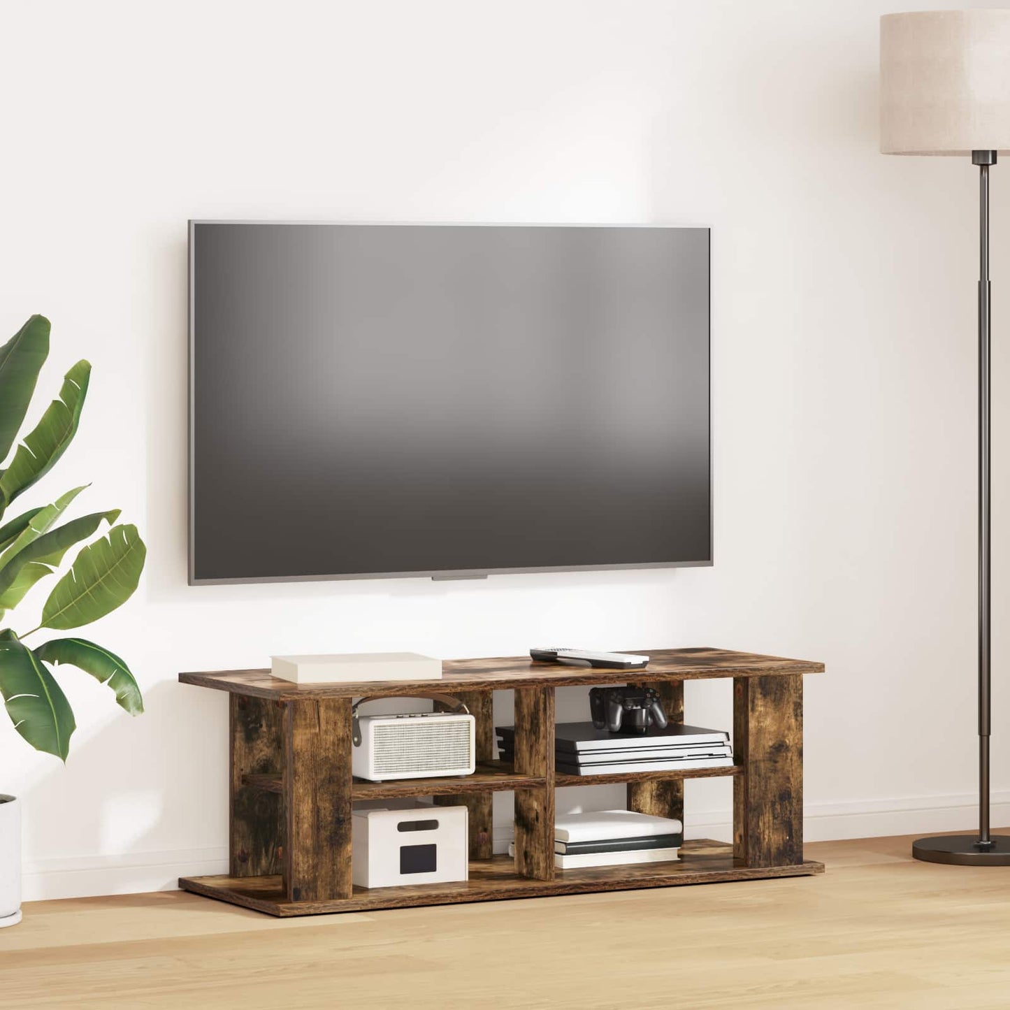 TV-standaard Gerookt eiken 96 x 35 x 33,5 cm is nu te koop bij PeponiXL, paradijselijk wonen!