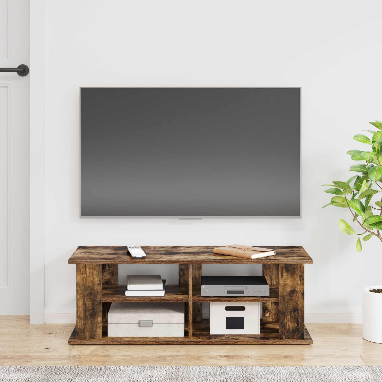 TV-standaard Gerookt eiken 96 x 35 x 33,5 cm is nu te koop bij PeponiXL, paradijselijk wonen!