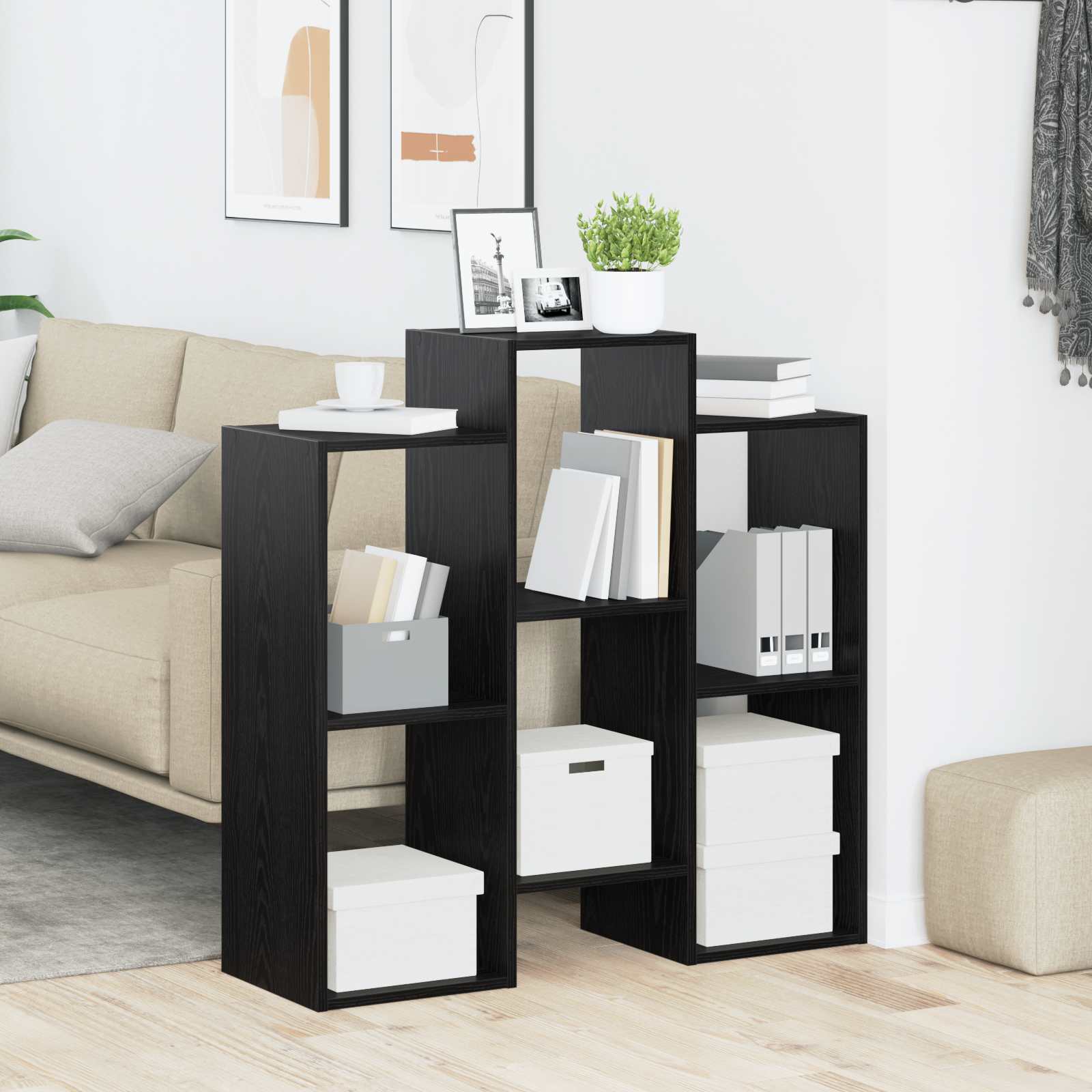 Dressoir Zwart Eiken 90 x 30 x 90 cm is nu te koop bij PeponiXL, paradijselijk wonen!